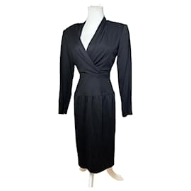Vintage Givenchy Wollkleid M Schwarz