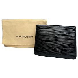 Portacarte in pelle EPI Louis Vuitton vintage nero