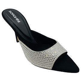 Autre Marque Mule Perni Strass Nero / Argento di Gia Borghini