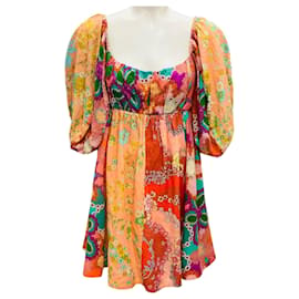 Vestido Mini Panelado Floral Lola Multicolor de Zimmermann