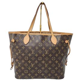 LOUIS VUITTON Neverfull MM Monogram Canvas Tote Bag Braun