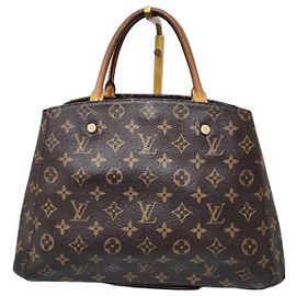 LOUIS VUITTON Monogram Canvas Montaigne MM Bag Brown