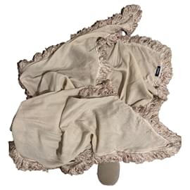 Sciarpa di seta beige con frange - Autre Marque