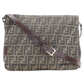 Borsa a Spalla in Tela di Nylon Zucca Fendi