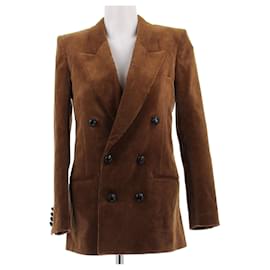 Saint Laurent Giacca marrone in velluto a coste