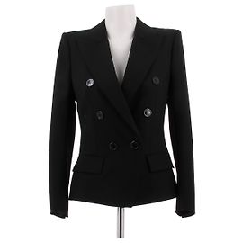 Alexandre Vauthier Schwarzer Blazer mit Wollknöpfen