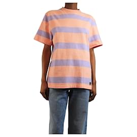 Camiseta de algodón a rayas rosa y lila - tamaño XS - Paco Rabanne