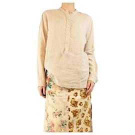 Autre Marque Camisa de lino neutro - talla UK 10