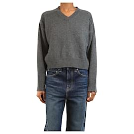 Maglione grigio a collo a V - taglia XS - Autre Marque