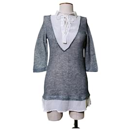 Haut en lin Brebis Noir Gris Blanc - Autre Marque