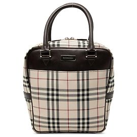 Borsa in tela a quadri beige Burberry