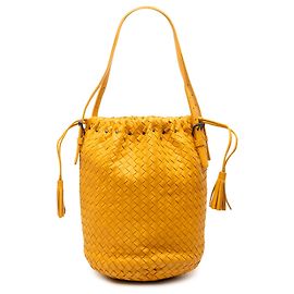 Oranger Nappa Intrecciato Zugbeutel von Bottega Veneta