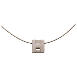 Collier Cube dH en émail plaqué palladium argent Hermès