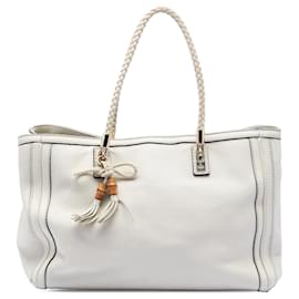 Gucci Bella Medium Leder Tote in Weiß