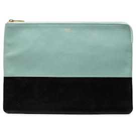 Celine Blaue Bicolor Lammleder Solo Clutch - Céline