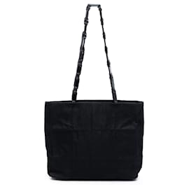 Borsa a spalla in tessuto nero Prada