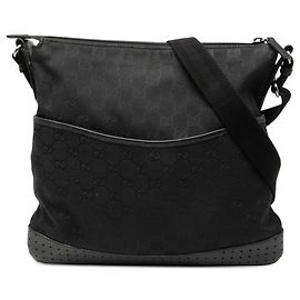 Borsa a tracolla Gucci in tela GG nera