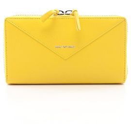 Cartera larga de cuero amarillo Balenciaga