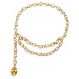 CINTURA VINTAGE CHANEL CATENA PERLE IN GABBIA COLLANA CINTURA NECKLACE PERLE T110