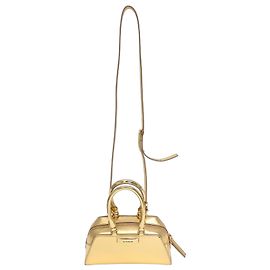 Borsa a mano mini Antigona Est-Ovest in pelle dorata metallica di Givenchy
