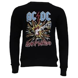 Gucci AC-DC bedruckter Sweatshirt aus schwarzer Baumwolle