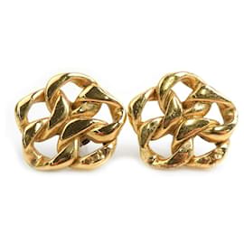 Pendientes de clip dorados Chanel