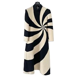 Vestido midi geométrico Gucci negro y blanco seda