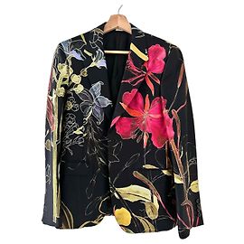 Giacca Blazer Alexander McQueen Stampa Floreale Lana e Seta