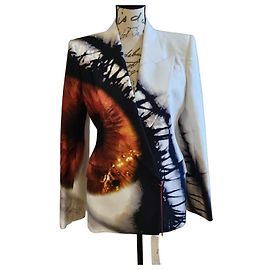 Alexander McQueen Anzugset Blazer und Hose in Elfenbein