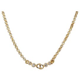 Collana Christian Dior metallo oro Auth BSZ414V