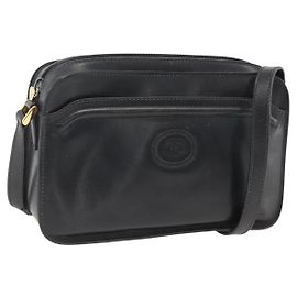 Borsa a Spalla in Pelle Nera e Oro GUCCI 007 256 0051 Auth 174016