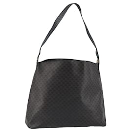 Céline Borsa a spalla in tela Macadam CELINE in pelle PVC nera e oro Auth fm5227