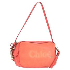 Chloé Borsa a Spalla in Pelle Chloe 2 in 1 Rossa Oro Auth BA10876