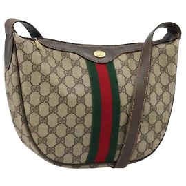 Borsa a Spalla GG Supreme Sherry Line PVC Beige Oro 010 378 Auth 172377 di GUCCI