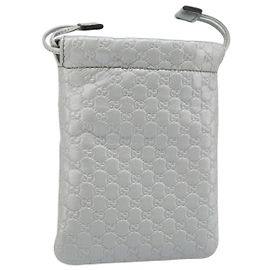 Pochete em couro Guccissima Micro GG Canvas Gucci Prata 281982 Auth 173400V
