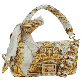 Borsa Mamma Baguette in tela Zucca FENDI Fenderche VERSACE bianca Auth 173367SAM - Fendi