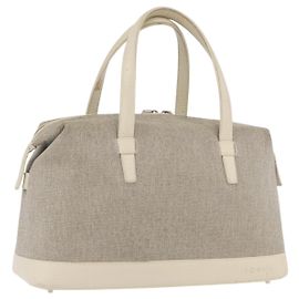 Borsa a mano LOEWE in tela beige argento autentica 173814