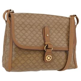 Céline Borsa a Spalla in Tela Macadam CELINE PVC Beige Oro Auth 173810
