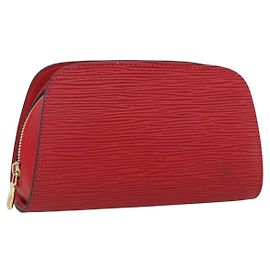 LOUIS VUITTON Pochette Dauphine PM Epi Rosso Castigliano M48447 LV Auth BA11348