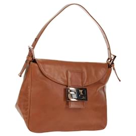 Fendi Borsa a Spalla Mamma Baguette in Pelle Marrone Auth yk20189SAV