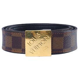 Cintura Louis Vuitton Damier Ebene con fibbia dorata