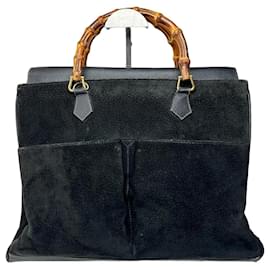Gucci vintage in suede con bambù