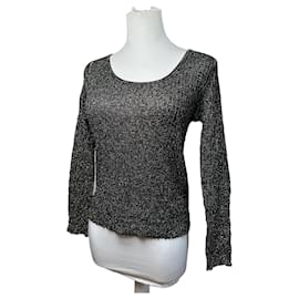 Vintage Dior Crewneck Glitzerpullover Schwarz Gold M
