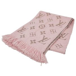 Stola in lana e paglia rosa Louis Vuitton