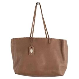 Fendi Borsa tote in pelle marrone