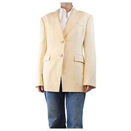 Nanushka Blazer texturizado amarillo mantequilla - talla S