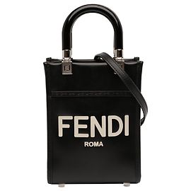Fendi Mini Borsa Sunshine Shopper in Pelle Nera