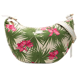 Céline Celine Borsa a tracolla in tela stampata floreale bianca