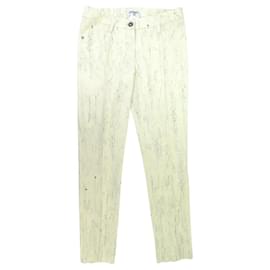 NEW CHANEL PANTS MARBLE EFFECT CC LOGO BUTTON P43196V31291 SIZE 36 - Chanel