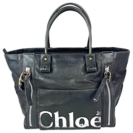 Chloé Schwarze Leder-Tote mit Eclipse-Logo von Chloe  EBAY LIVE